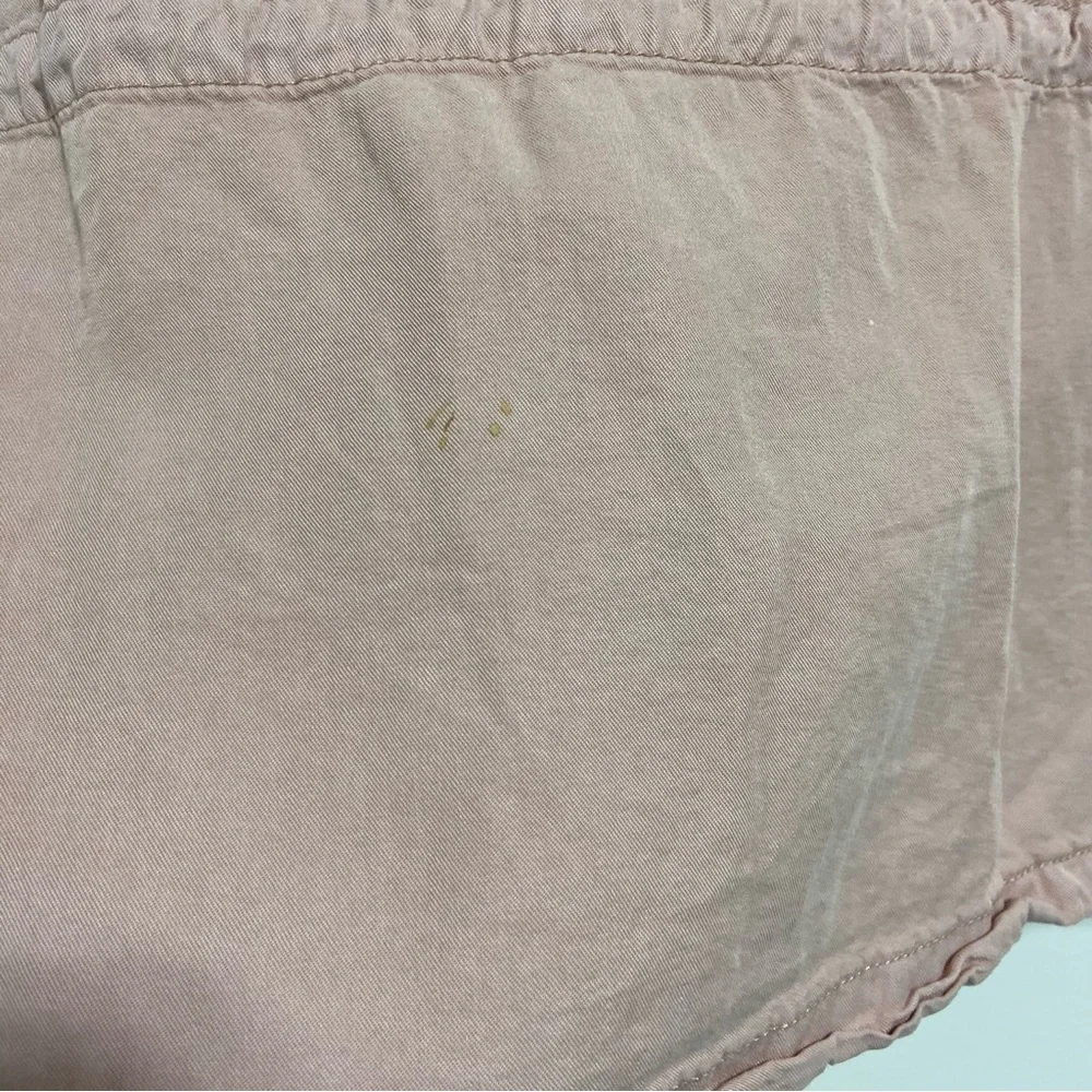 Sanctuary Blush Pink Blouse FLAW Women's Medium Button Front Drawstring Waist - Picture 7 of 10